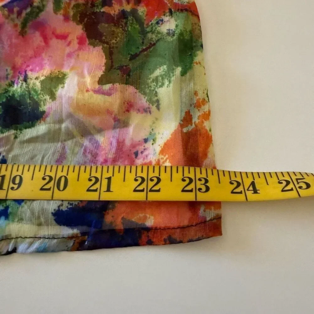 Yuka Beach YB Sheer Watercolor Floral Swimsuit Cover Up Sz L Beach, Swim, Vacay